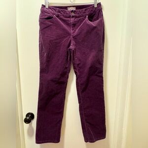 Chico’s Corduroy Pants. Size 0 Short. Purple in color.